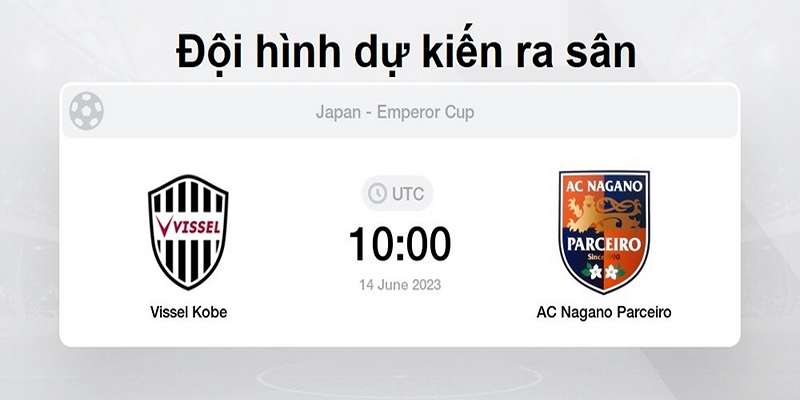 Soi kèo trận Vissel Kobe vs Nagano Parceiro 14/06/2023